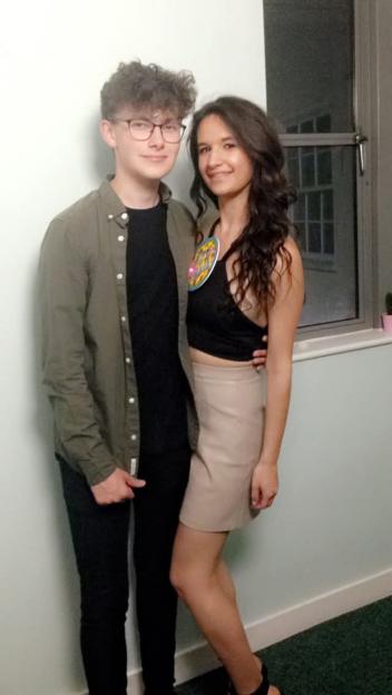 Laurence and Georgia pictured when they first met.