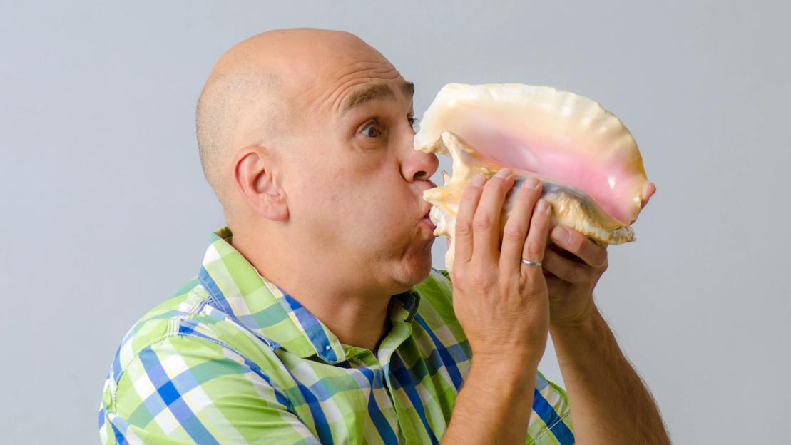 Snorers should blow a conch shell to reduce breathing problems at night, say boffins