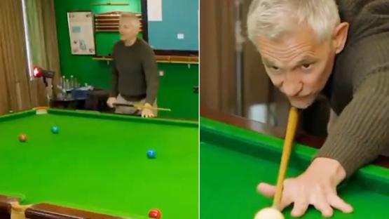 ‘You never lose it’ – Gary Lineker stuns former world snooker champion as he shows off impressive skills