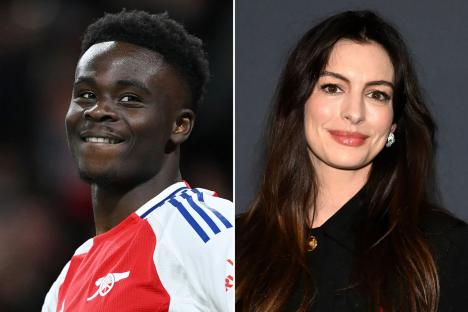 Hollywood superstar Anne Hathaway sends clear message to Bukayo Saka as marks Arsenal return with winning goal