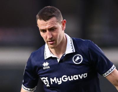 Murray Wallace of Millwall FC during a soccer match.