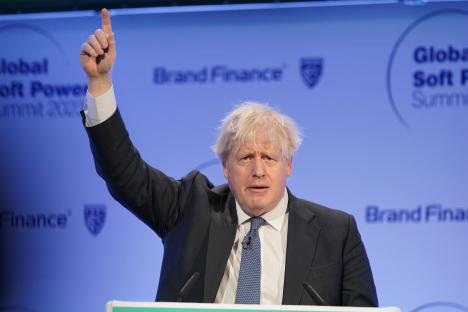 Boris Johnson speaking at the Global Soft Power Summit.