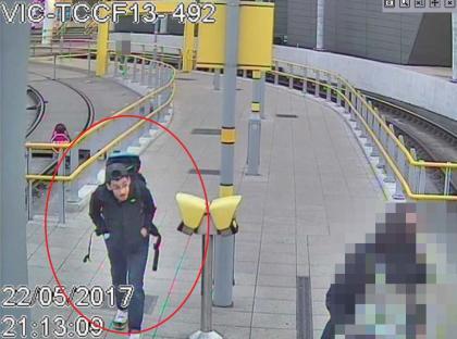 CCTV image of Salman Abedi at Victoria Station before the Manchester Arena bombing.