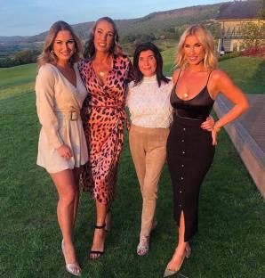 Sam and Billie Faiers with two other women.