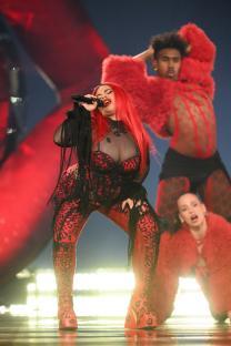 Miriana Conte, representing Malta, performing at the Eurovision Song Contest.