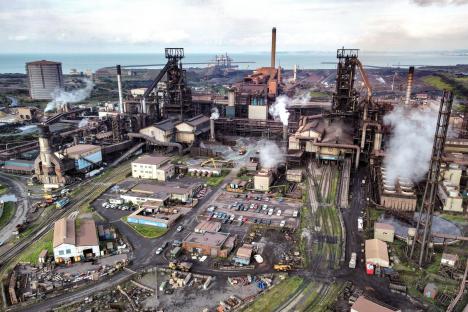 Aerial view of Tata Steel's Port Talbot steelworks.