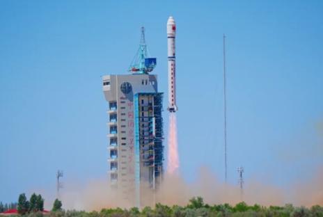 Rocket launching from a building.
