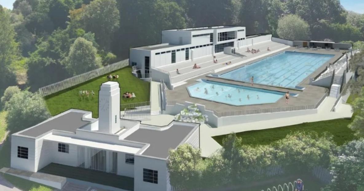 Illustration of Broomhill Lido renovation plans.