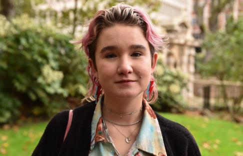 Phoebe Plummer, Just Stop Oil activist, at an anti-government demonstration in London.