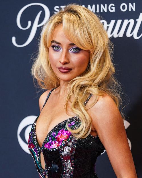 Sabrina Carpenter, winner of awards for best pop artist, best visual effects, best cinematography, best editing, best direction for 'Manchild' and best album for 'Short n' Sweet', at the 2025 MTV Video Music Awards.