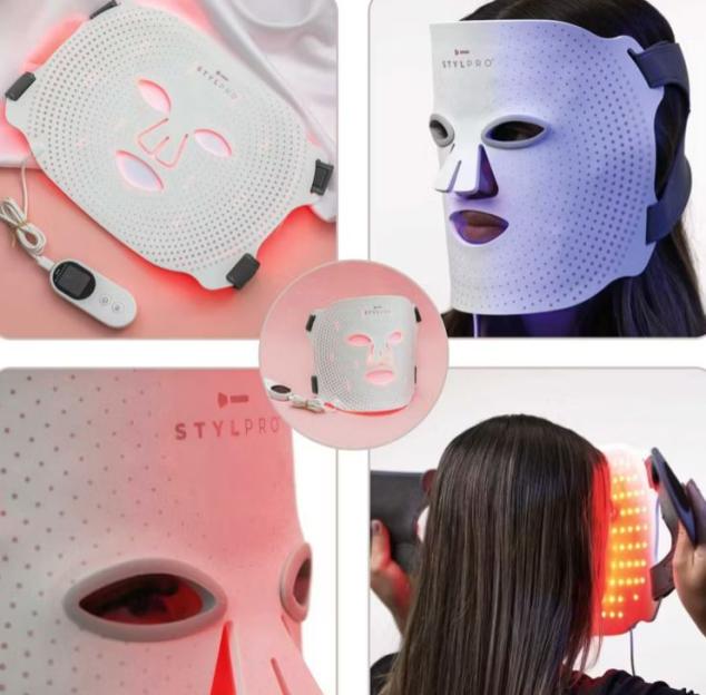 Collage of Stylpro Wavelength LED face mask.