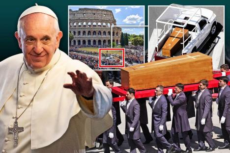 Pope Francis carried in simple wooden casket as a million mourners bade emotional farewell in deeply moving ceremony