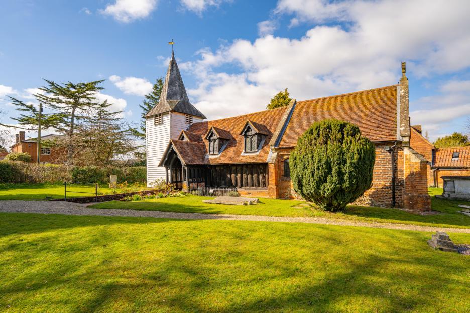 St. Andrews Church, Greensted, the oldest stave-built timber building in Europe.