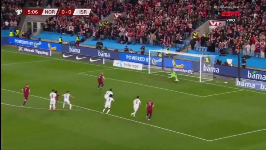 Haaland penalty save vs Israel