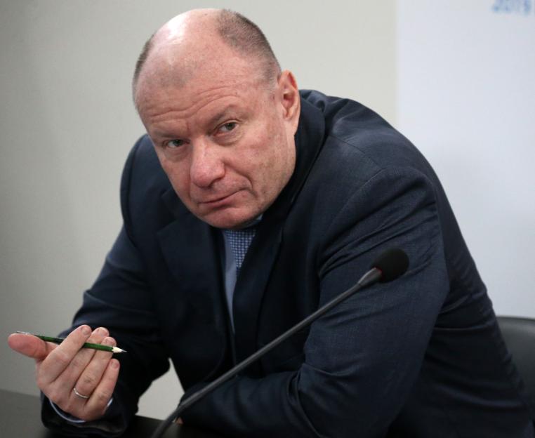 Vladimir Potanin, owner of Nornikel, at a meeting.