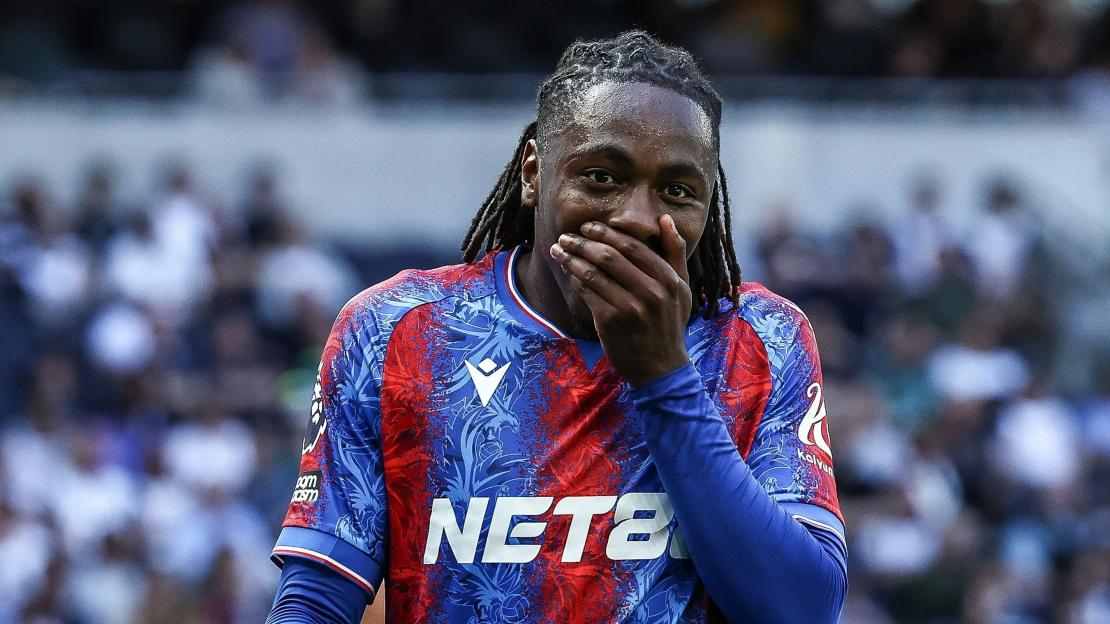Eberechi Eze of Crystal Palace celebrating a goal.