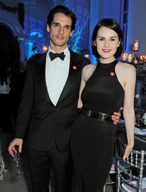 John Dineen and Michelle Dockery at the Winter Whites Gala.