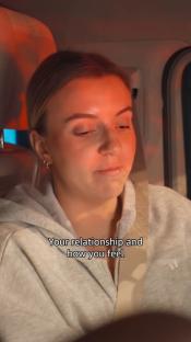 Molly-Mae Hague in a car, discussing her relationship.