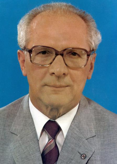 Portrait of Erich Honecker, leader of East Germany.