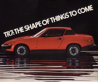1970s advertisement for a Triumph TR7 sports car.