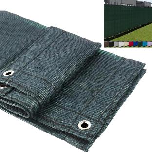 Green privacy screen for garden fence.