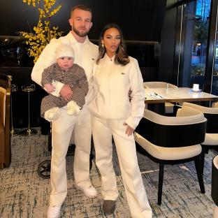 Chelsee Healey and her family at a restaurant.