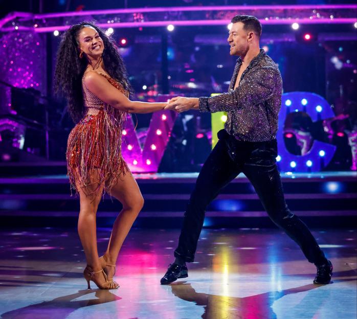 Kai Widdrington and Vicky Pattison dancing on Strictly Come Dancing.