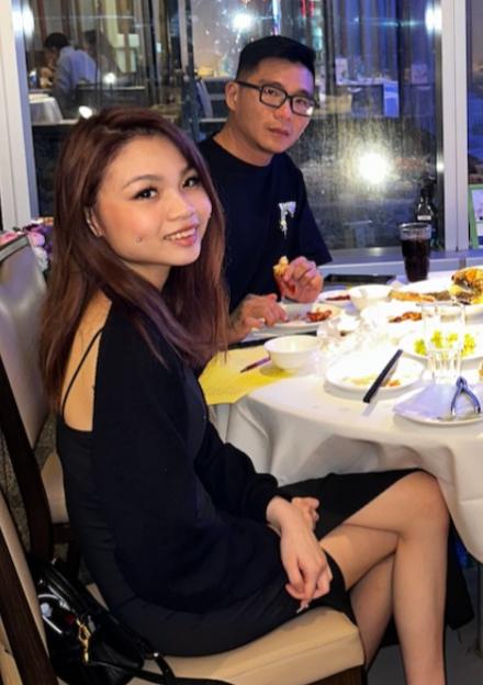 Couple dining at a restaurant.