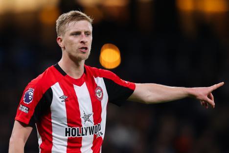 Ben Mee of Brentford during a Premier League match.