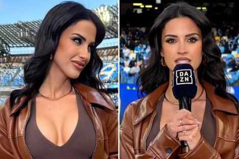 DAZN host Eleonora Incardona stuns in plunging top ahead of huge Serie A clash as fans label her ‘extraordinary’