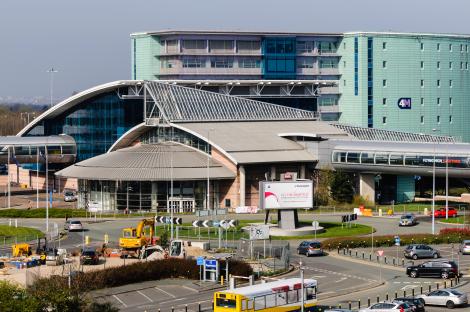 Manchester Airport Rail and Bus Station.