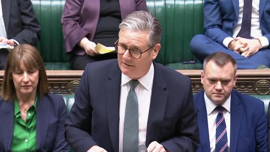 Prime Minister Keir Starmer addressing MPs in the House of Commons.
