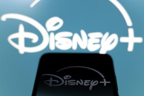 Disney+ logo on a smartphone screen.