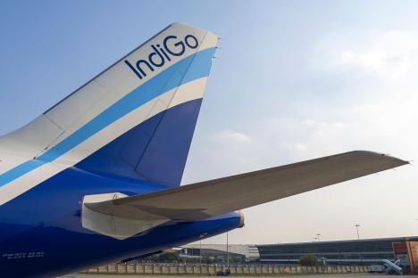 IndiGo Airbus A321neo tail.
