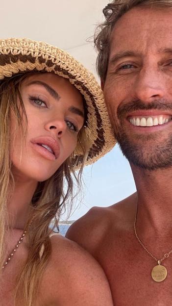 Abbey Clancy and Peter Crouch on a summer holiday.