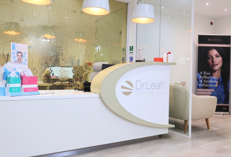 Reception area of Dr. Leah Cosmetic Skin Clinics.