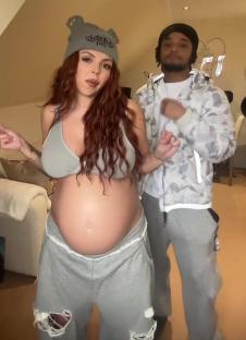 Pregnant Jesy Nelson and Zion Foster dancing.