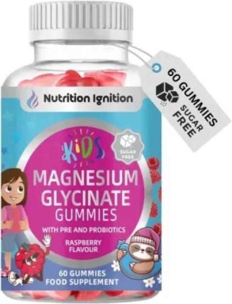 Bottle of Nutrition Ignition Kids Magnesium Glycinate Gummies.