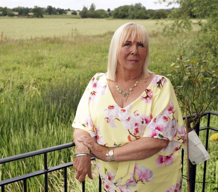 Linda Calvey on a TV show, discussing her time in prison with Myra Hindley and Rose West.