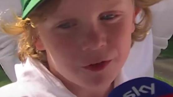 Ryder Cup star’s son, 7, wins hearts of Masters fans with ‘cutest ever interview’ as they say ‘sounds just like his dad’