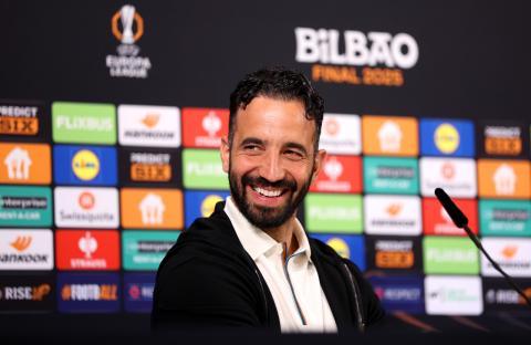 Ruben Amorim, Manchester United manager, at a press conference.