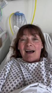 Lorraine Kelly giving an update on her keyhole surgery.