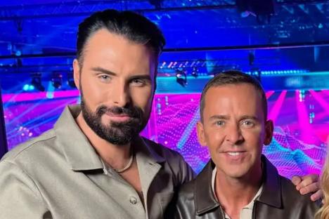 Watch moment Rylan Clark is left in hysterics as Scott Mills makes VERY awkward gaffe during live Eurovision semi-final