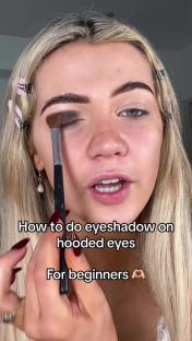 Eyeshadow tutorial for beginners with hooded eyes.