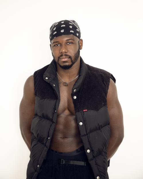 Portrait of Mannie Coco, a British adult film actor.