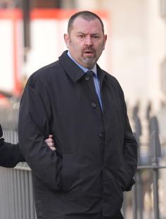 Pc Stephen Smith arriving at Westminster Magistrates' Court.