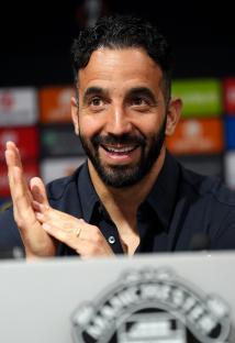 Ruben Amorim, Manchester United manager, at a press conference.