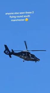 Helicopter flying over south Manchester.