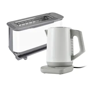 Ninja white kettle and toaster set.