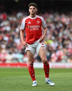 Declan Rice of Arsenal in a soccer match.